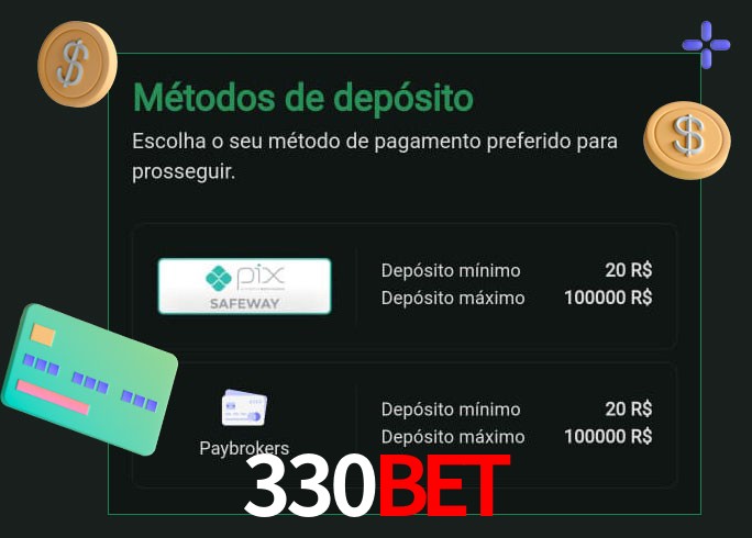 O cassino 330BET oferece uma grande variedade de métodos de pagamento